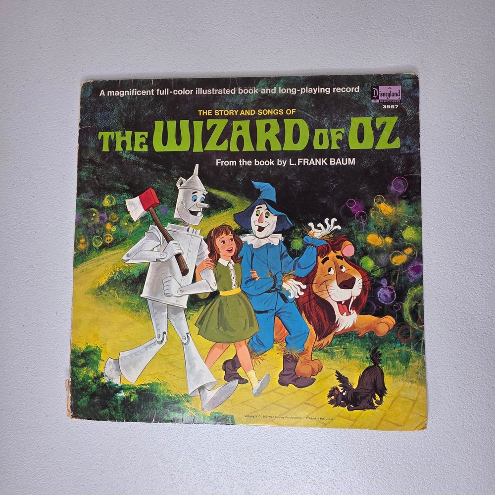 Vintage 1969 Disneyland Record Wizard of Oz Storybook  Kids LP 3957 Untested